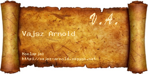 Vajsz Arnold névjegykártya