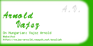 arnold vajsz business card